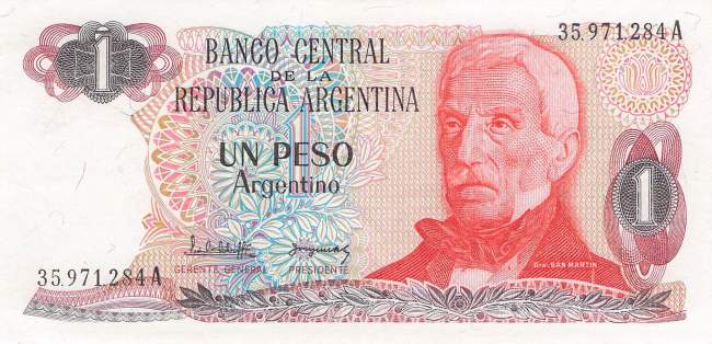 Argentinien p311a-1A 1 Peso 1983